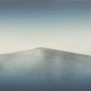 Mountain Air, original mixed media painting of foggy mountains by Canadian artist Cody Pendleton at Effusion Art Gallery in Invermere, BC.