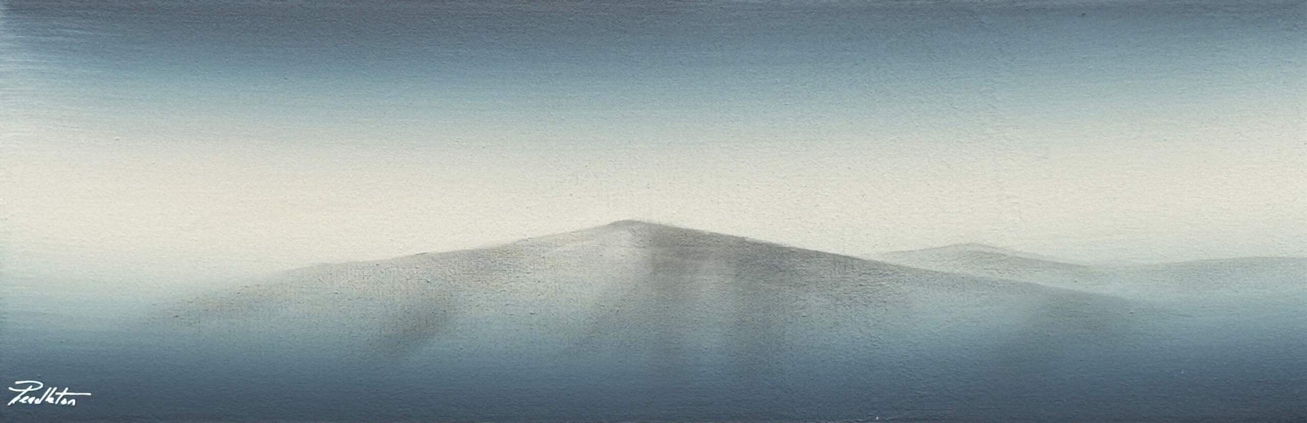 Mountain Air, original mixed media painting of foggy mountains by Canadian artist Cody Pendleton at Effusion Art Gallery in Invermere, BC.