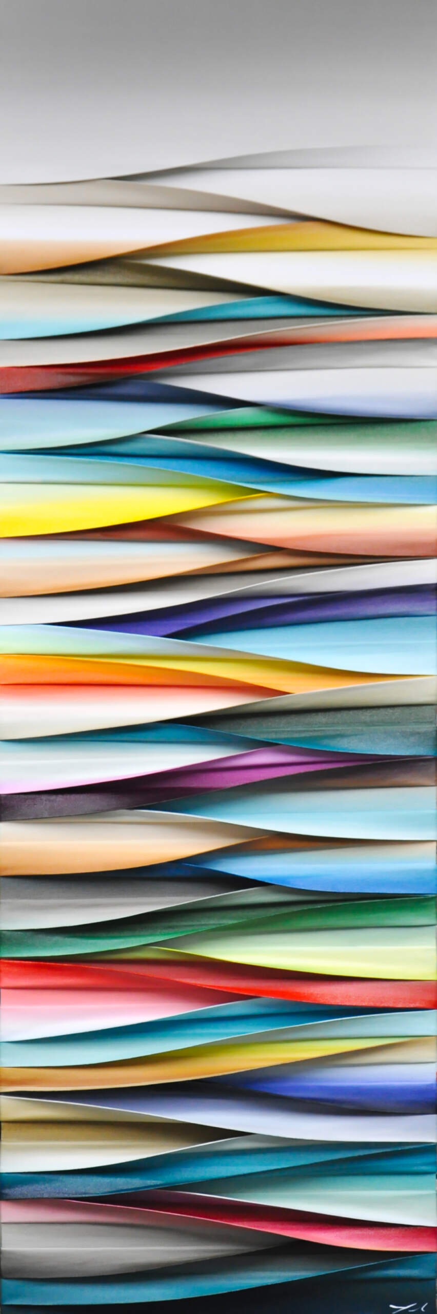 Une belle traversée, original mixed media 3-D abstract painting by Canadian artist Melanie Giguere at Effusion Art Gallery in Invermere, BC.