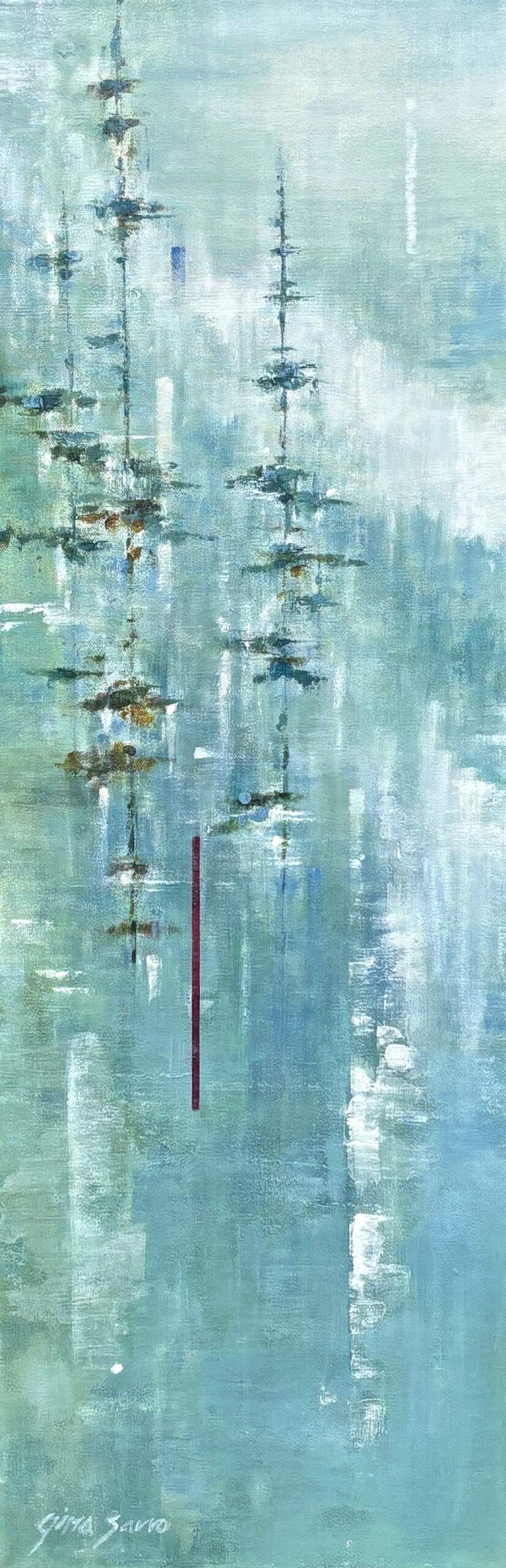 Silence 3, original acrylic landscape painting by Canadian artist Gina Sarro at Effusion Art Gallery in Invermere, BC.