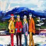 Top of the Work, original oil local ski painting of Panorama Mountain Resort by Canadian artist Kimberly Kiel at Effusion Art Gallery in Invermere, BC.