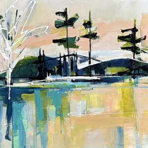 Embrace (Rule Breaker), original acrylic landscape painting by Canadian artist Katie Lois at Effusion Art Gallery in Invermere, BC.
