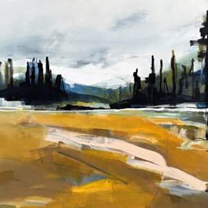 Unknown Ground, original acrylic local landscape painting by Canadian artist Katie Lois at Effusion Art Gallery in Invermere, BC.