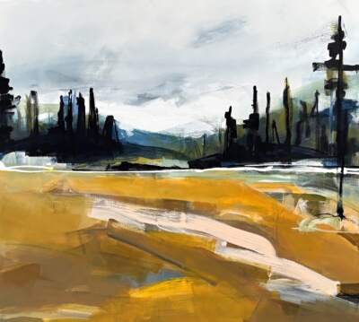 Unknown Ground, original acrylic local landscape painting by Canadian artist Katie Lois at Effusion Art Gallery in Invermere, BC.