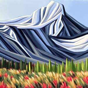 Mount Nelson Splendor, original acrylic landscape painting by Canadian artist Kayla Eykelboom at Effusion Art Gallery in Invermere, BC.