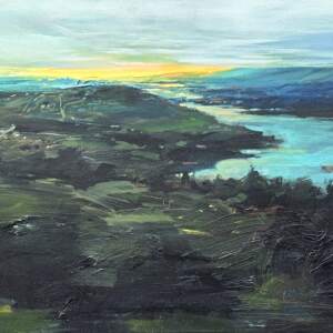 Low Cloud, original acrylic landscape painting by Canadian artist William Liao at Effusion Art Gallery in Invermere, BC.