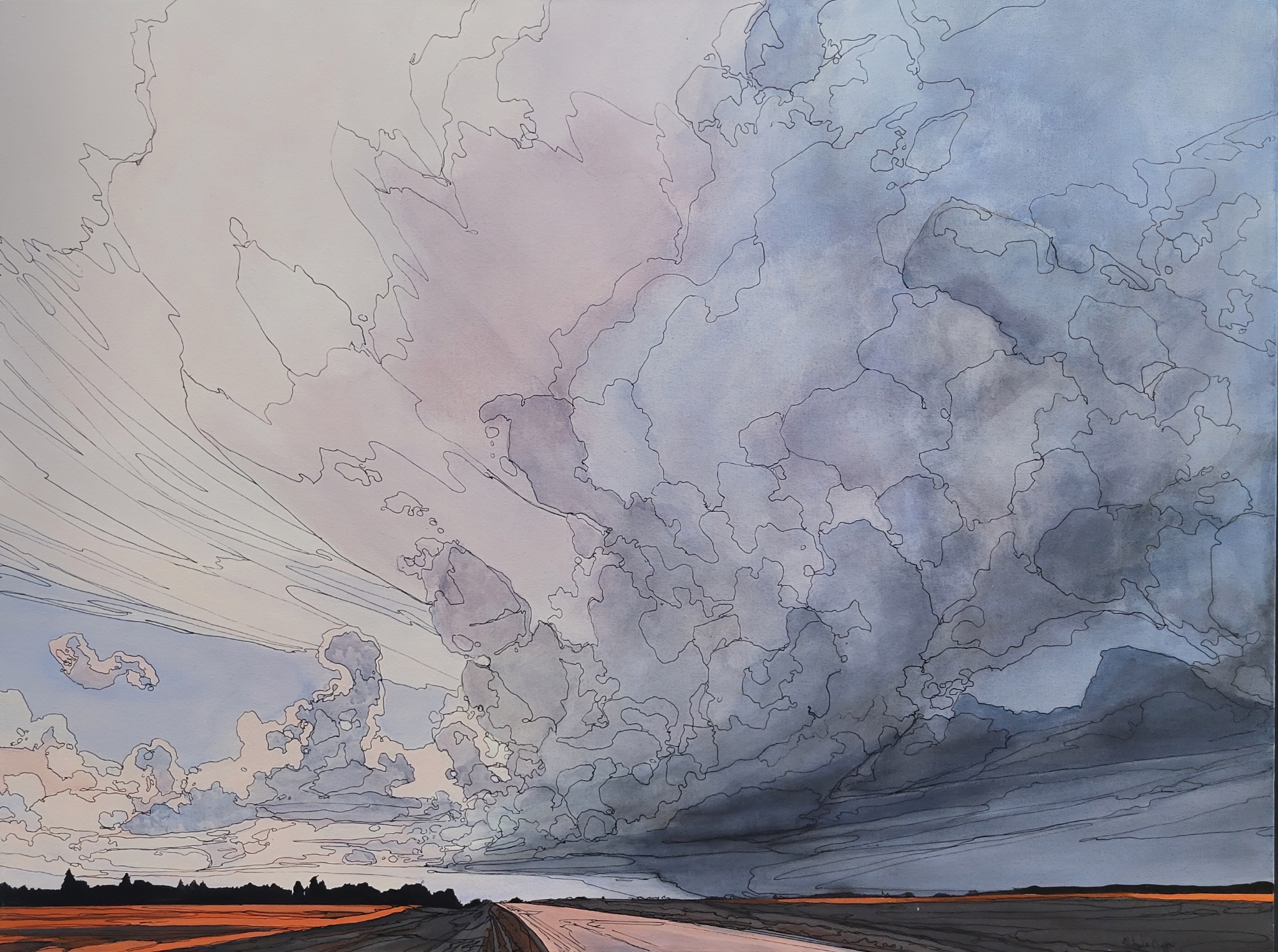 You Get What You Give, Original acrylic prairie landscape painting by Canadian artist Michaela Hoppe at Effusion Art Gallery in Invermere, BC.