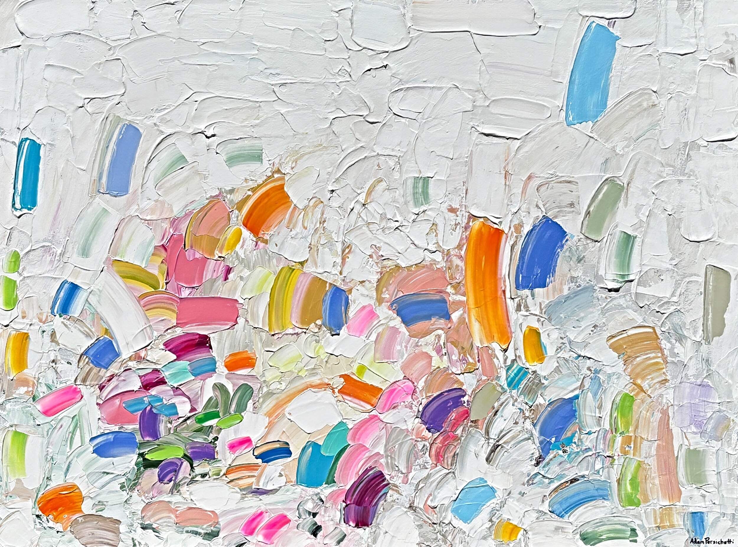 They Will Soon be Blooming through the Snow, original acrylic abstract painting by Canadian artist Adam Persichetti at Effusion Art Gallery in Invermere, BC.