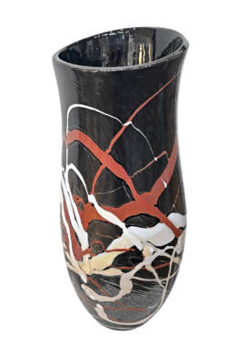Ancient Shimmer Vase 2, blown glass vase by Canadian glass artist Hayden MacRae at Effusion Art Gallery in Invermere, BC.