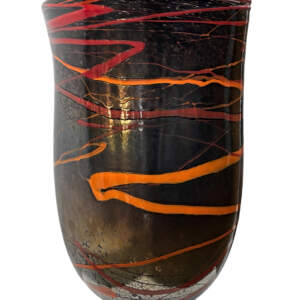 Ancient Shimmer Vase 3, blown glass vase by Canadian glass artist Hayden MacRae at Effusion Art Gallery in Invermere, BC.