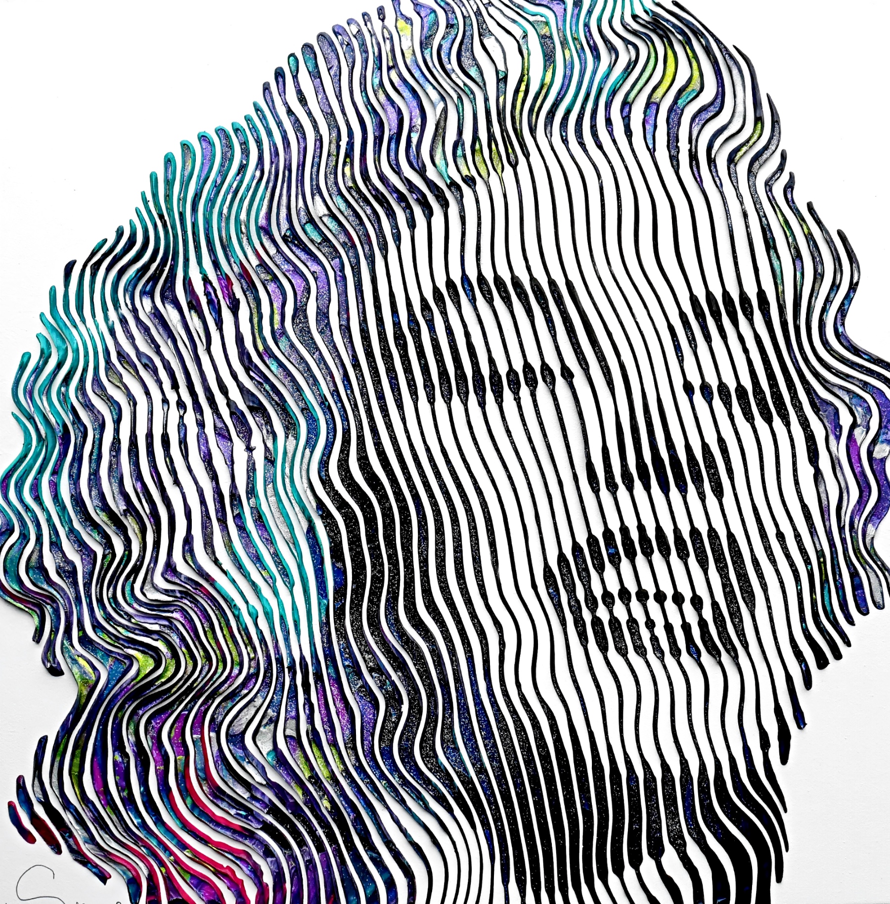 Marilyn Monroe Fragments of Eternity, original 3-D mixed media painting of Marilyn Monroe by Canadian artist Virginie Schroeder at Effusion Art Gallery in Invermere, BC.