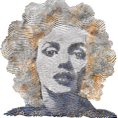 Marilyn Monroe in a Thousand Reflections, original 3-D mixed media painting of Marilyn Monroe by Canadian artist Virginie Schroeder at Effusion Art Gallery in Invermere, BC.