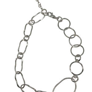 Handmade one-of-a-kind sterling silver necklace by Canadian jewelry artist Karyn Chopik at Effusion Art Gallery in Invermere, BC.