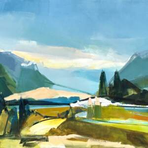 So There, original acrylic landscape painting by Canadian artist Katie Lois at Effusion Art Gallery in Invermere, BC.
