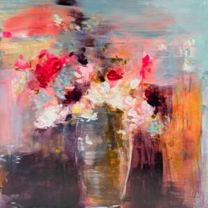 Sunshine on Me, original oil floral painting by Canadian artist Denna Erickson at Effusion Art Gallery in Invermere, BC.