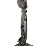 Diamond, original metal robot-inspired arm and hand sculpture by Canadian artist Cory Fuhr at Effusion Art Gallery in Invermere, BC.