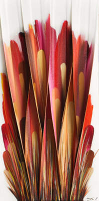 Flamme amoureuse, original 3-D mixed media abstract painting by Canadian artist Melanie Giguere at Effusion Art Gallery in Invermere, BC.