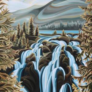 Chilcotin Fall, original acrylic landscape painting of the BC Coast Mountains by Canadian artist Tess Paul at Effusion Art Gallery in Invermere, BC.