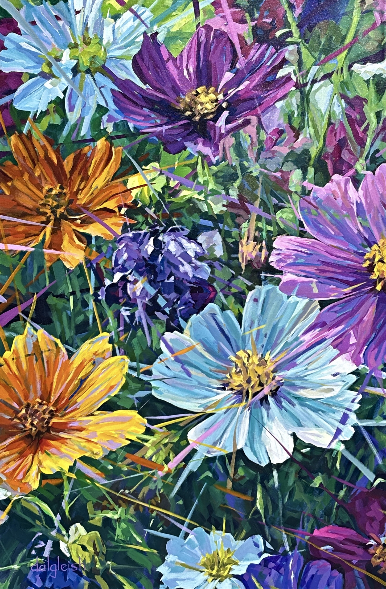 Blush, original acrylic painting of flowers by Canadian artist Keith Dalgleish at Effusion Art Gallery in Invermere, BC.