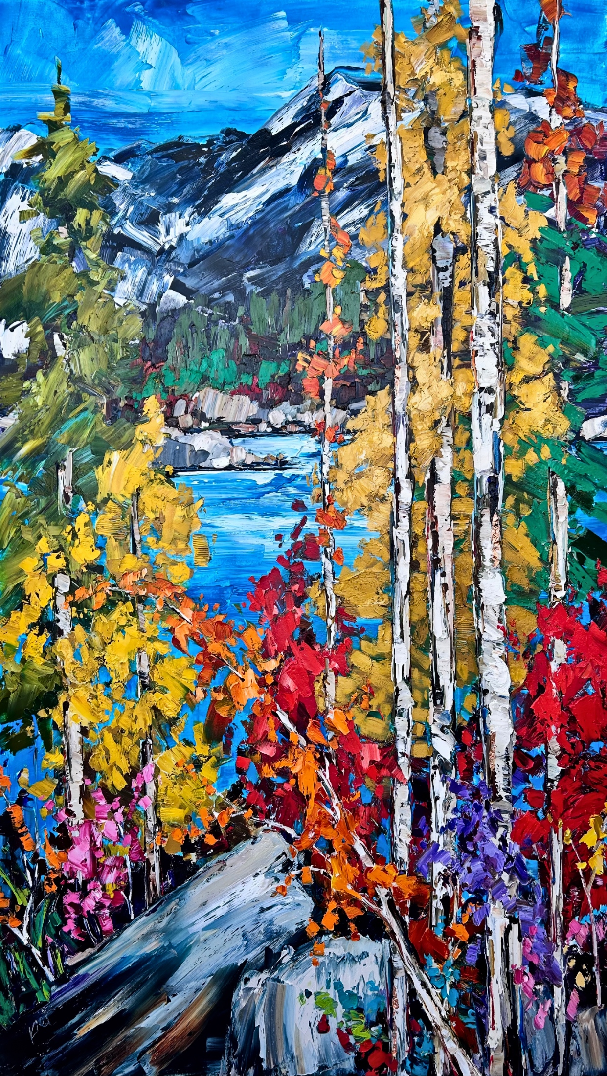 This Version of Life, original oil landscape painting by Canadian artist Kimberly Kiel at Effusion Art Gallery in Invermere, BC.