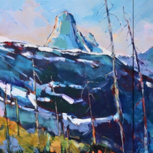 Mount White Tail, original acrylic local landscape painting of Mount White Tail by Canadian artist Verne Busby at Effusion Art Gallery in Invermere, BC.