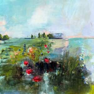 Little House, original oil landscape painting of a little house on the prairie by Canadian artist Denna Erickson at Effusion Art Gallery in Invermere, BC.