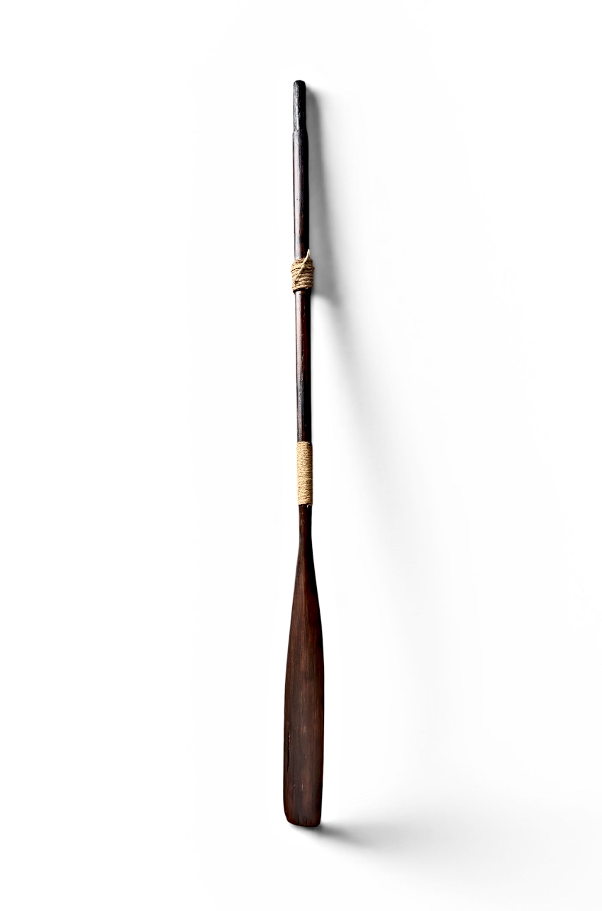 One-of-a-kind reclaimed decorative oar by Canadian artist Kara Masters at Effusion Art Gallery in Invermere, BC.