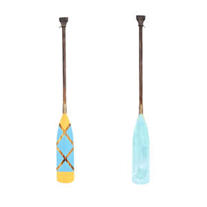 One-of-a-kind hand-painted decorative wooden canoe paddle by Canadian artist Kara Masters at Effusion Art Gallery in Invermere, BC.