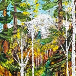 Heart of Home, original alcohol ink landscape painting by Canadian artist Paulina Tokarski at Effusion Art Gallery in Invermere, BC.