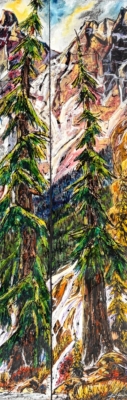 Wax, original mixed media landscape painting by Canadian artist David Zimmerman at Effusion Art Gallery in Invermere, BC.