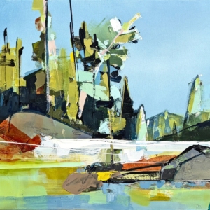 Serenade, original acrylic landscape painting by Canadian artist Katie Lois at Effusion Art Gallery in Invermere, BC.