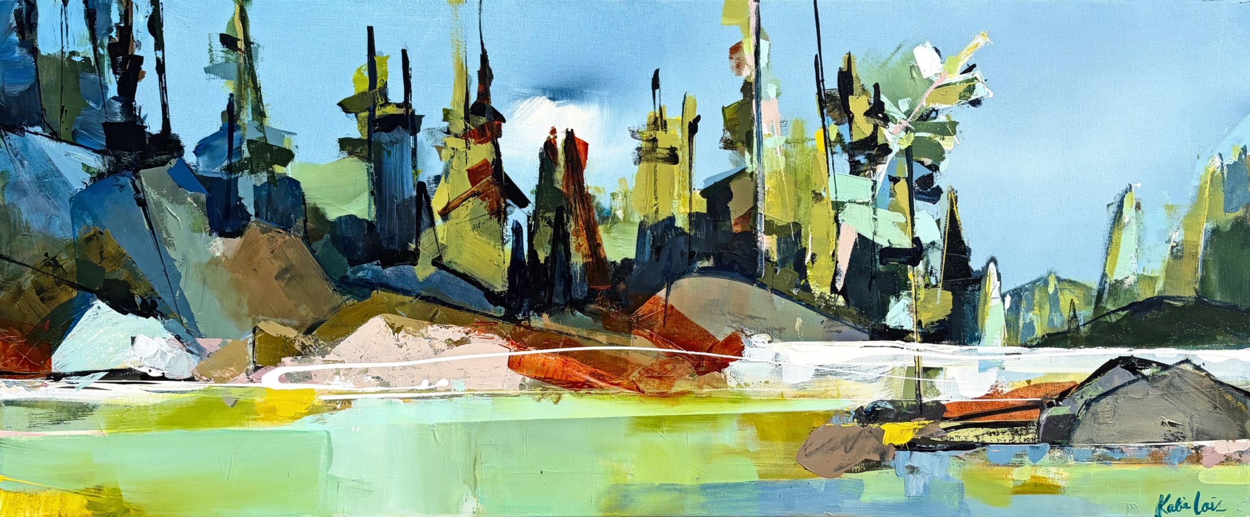 Serenade, original acrylic landscape painting by Canadian artist Katie Lois at Effusion Art Gallery in Invermere, BC.
